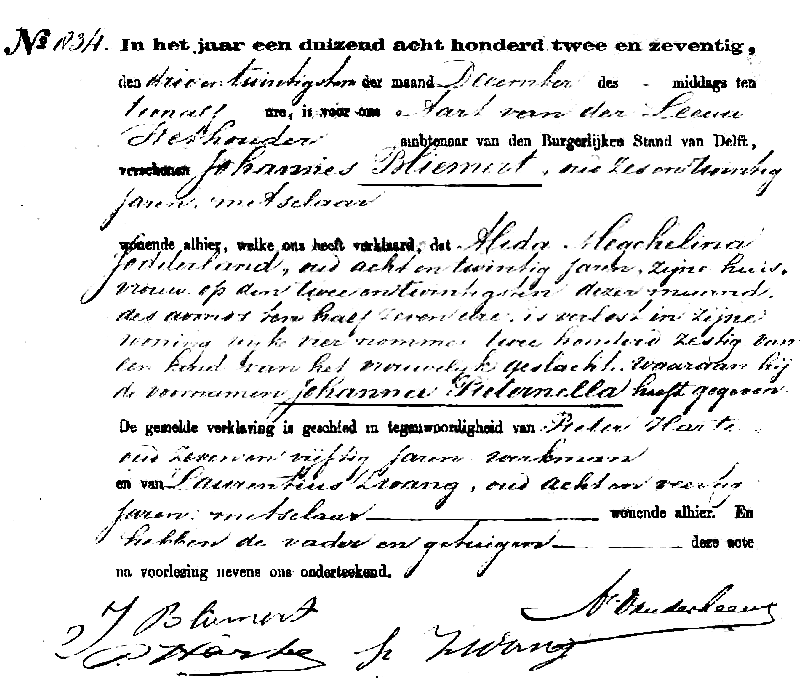 18721222 Geb akte Johanna P dv J Bliemert - AM Sodderland